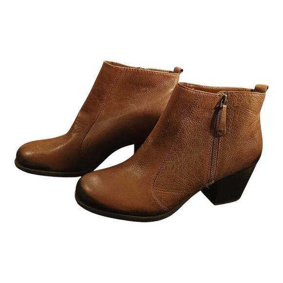 Kelly And Katie Brown Leather Zipper Outside Of Ankle Boots Size 11M New No Box - Picture 3 of 11